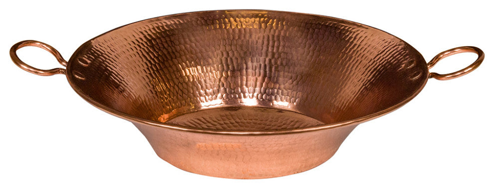 16" Round Miners Pan Vessel Hammered Copper Sink