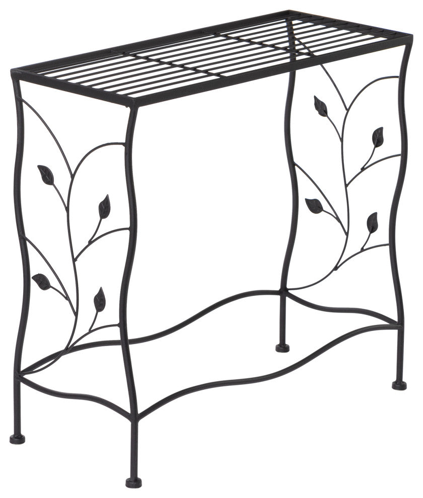 Rectangular Nesting Black Metal Plant Stand, Set of 3