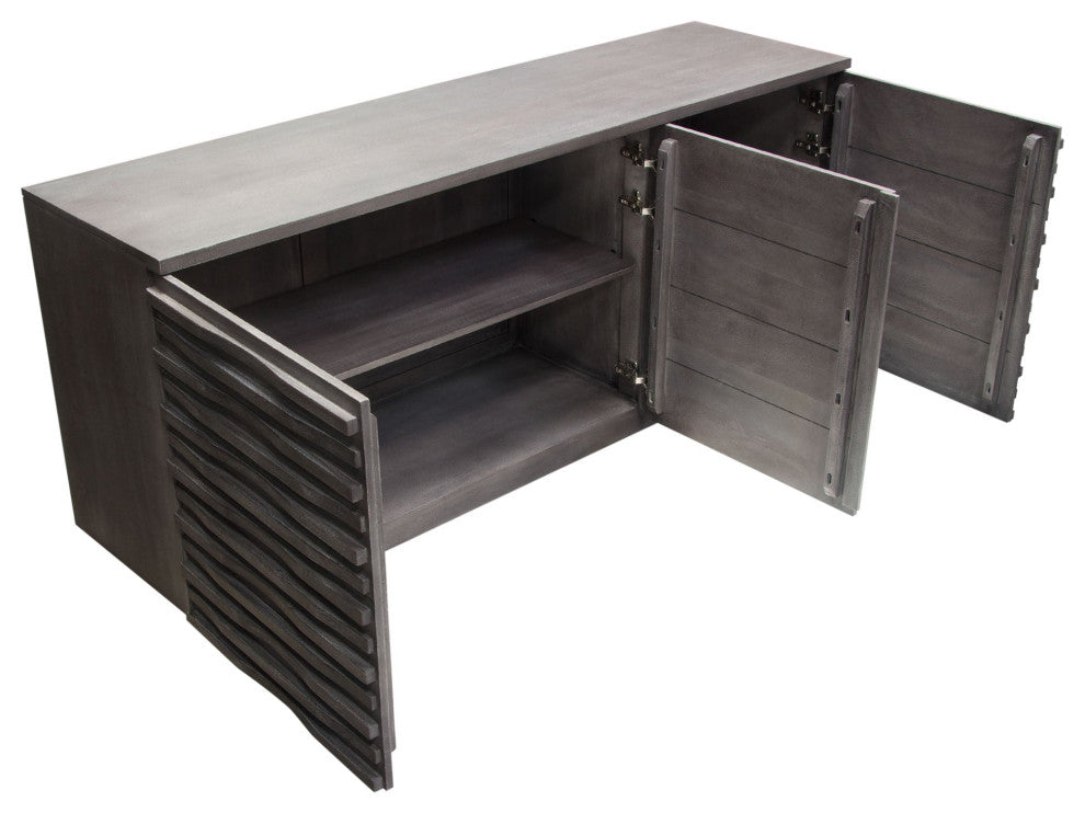 Bastille 3-Door Sideboard, Smoke Gray