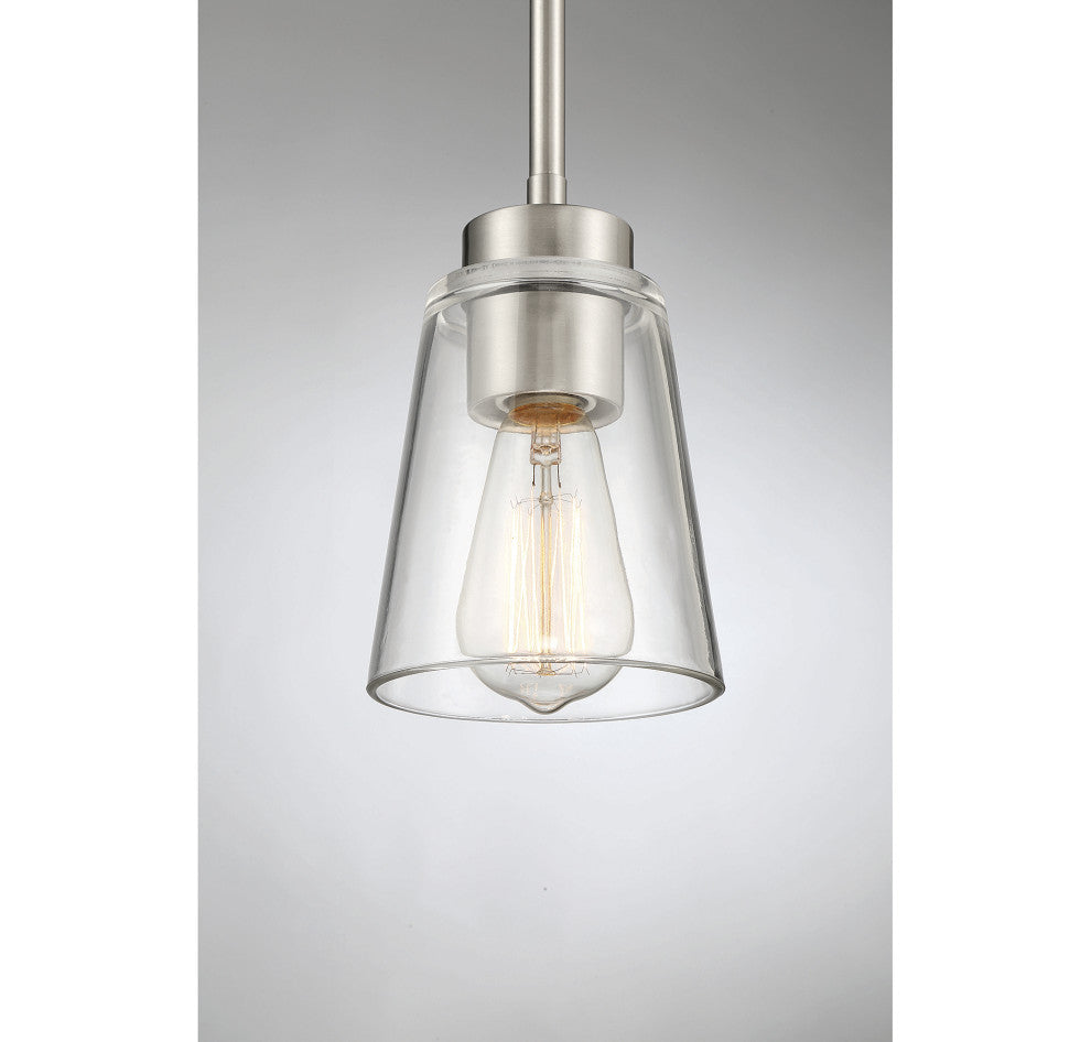 Calhoun 1-Light Satin Nickel Small Mini-Pendant