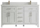 Cambridge 60 Double Bathroom Vanity in Coventry Gray 2" Carrara Quartz