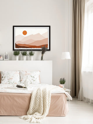 "Connected Mountains" Framed Painting Print, 45x30