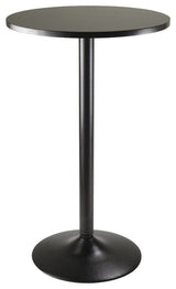 Round Bar Table All Black, 70cm Table Top