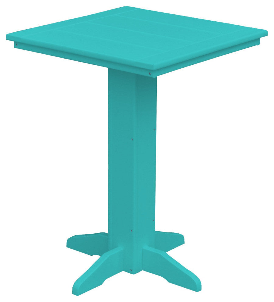 Poly Lumber Bistro Table, Aruba Blue, Square