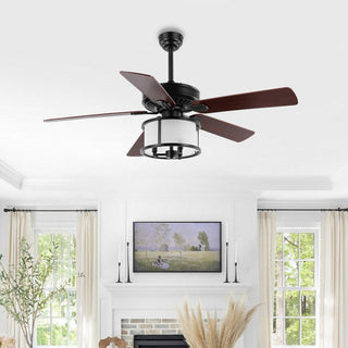 Safavieh Kristos 3Lt 52" Ceiling Fan, Black