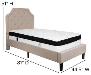 Twin Platform Bed Set-Beige
