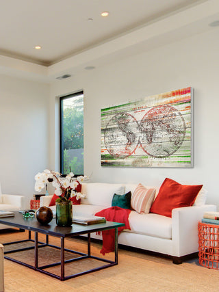 "Varlden" Print on White Wood, 60"x40"