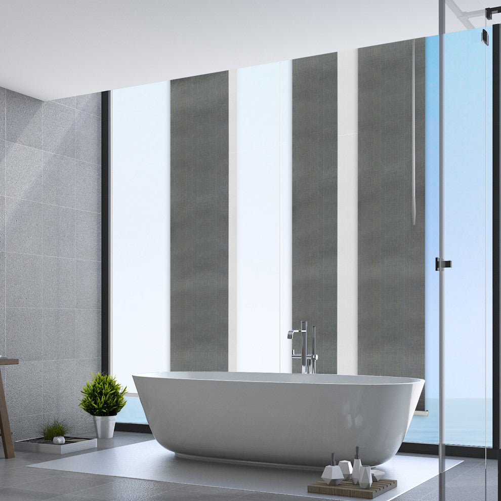 Navajo White-Stormy 6-Panel Track Extendable Vertical Blinds 70-130"x94"