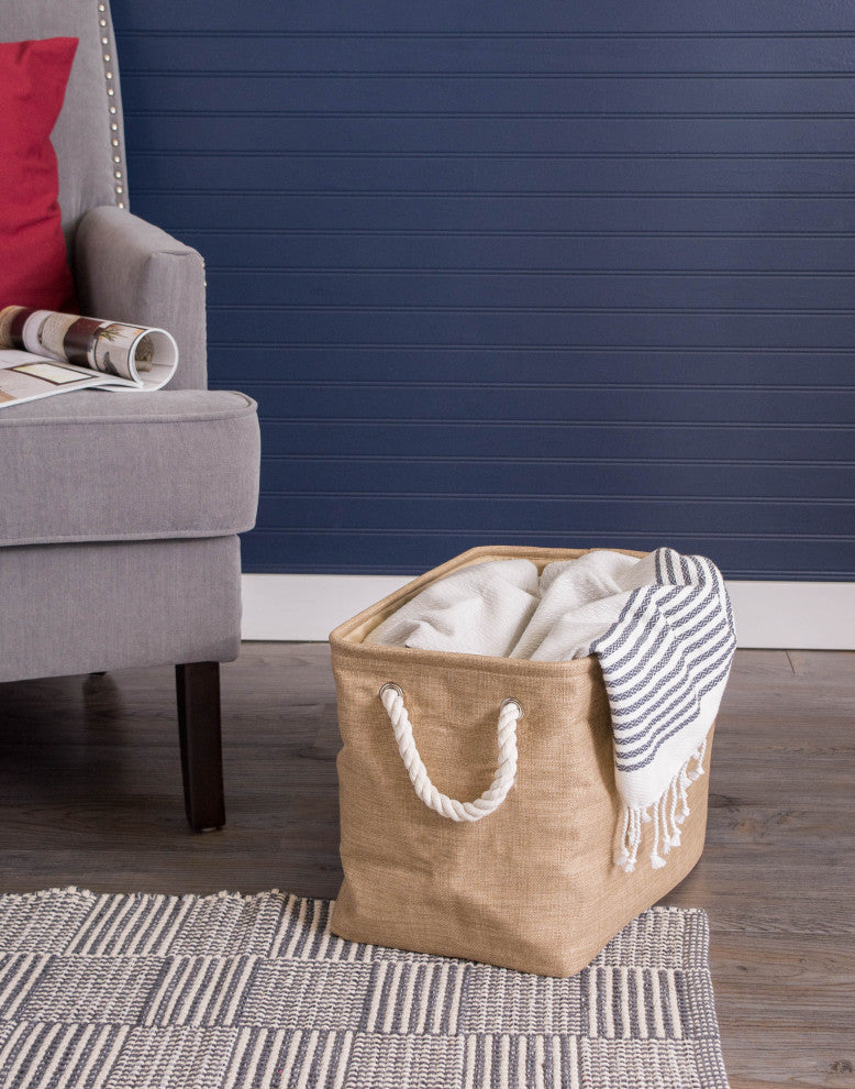 Polyester Bin Variegated Taupe Rectangle Medium 16"x10"x12"