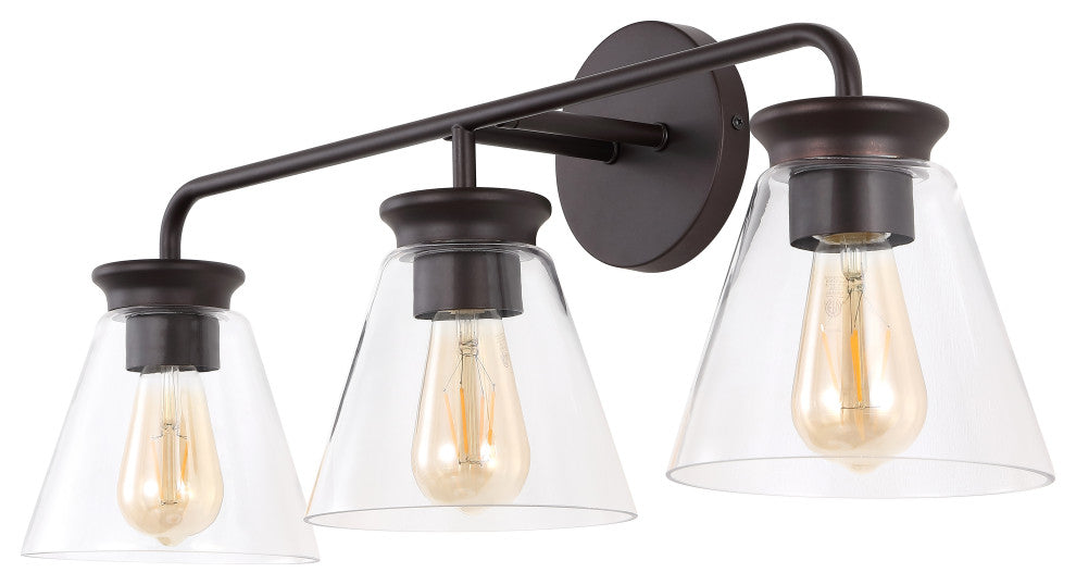Kondo Modern Farmhouse Iron LED Vanity, 3-Light