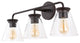 Kondo Modern Farmhouse Iron LED Vanity, 3-Light