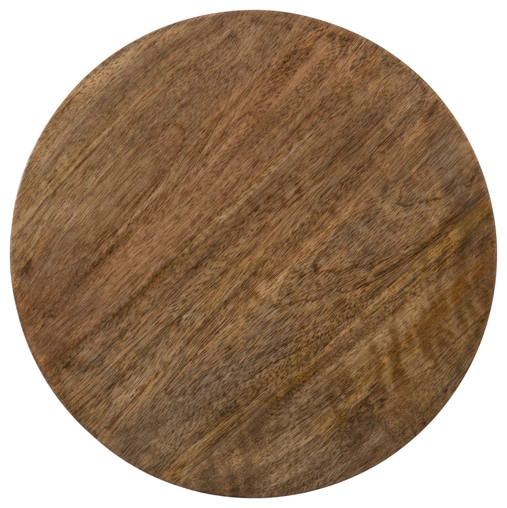 Zia Round Bar Stool, Natural/Black 13x13x25