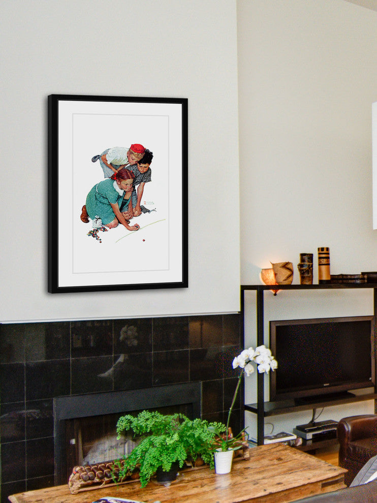 "Marbles Champ" Framed Art Print by Norman Rockwell