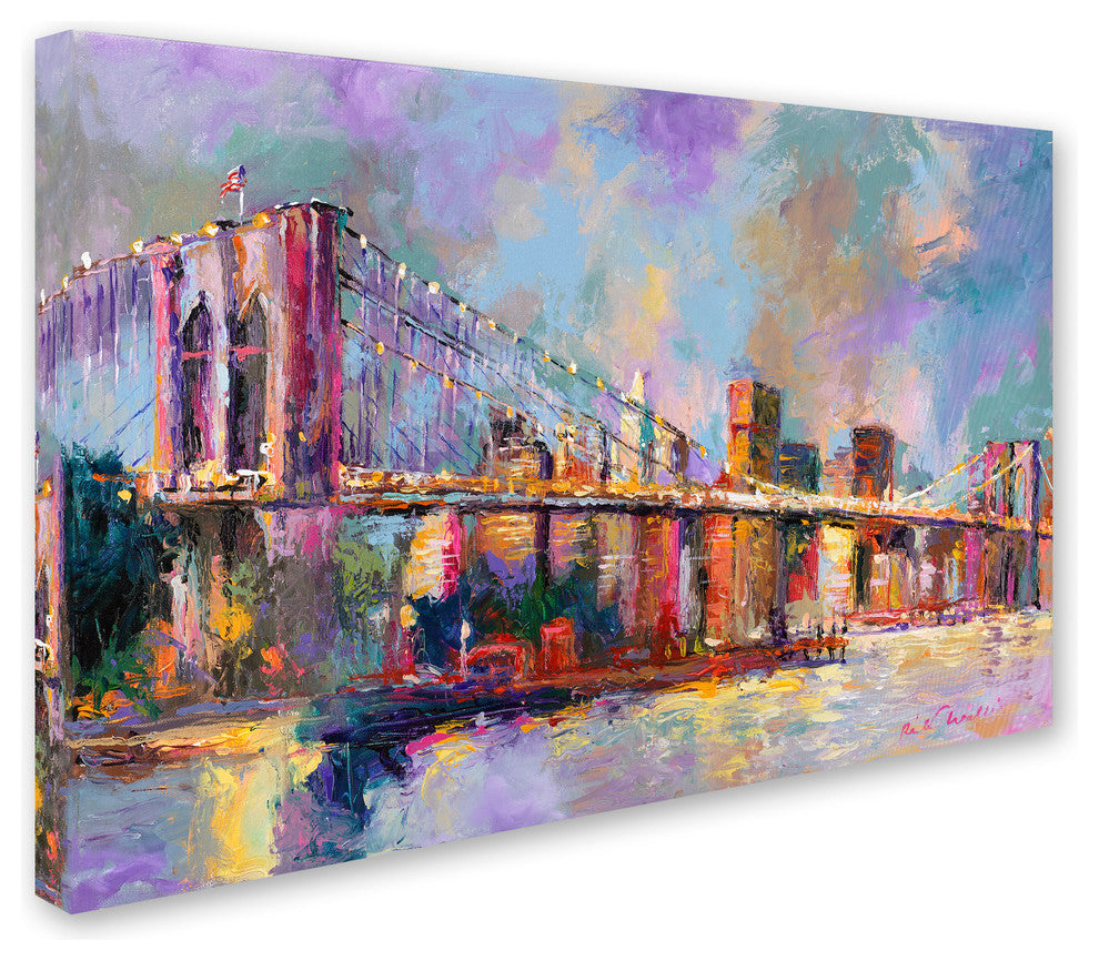 Richard Wallich 'Brooklyn Bridge' Canvas Art, 32 x 22