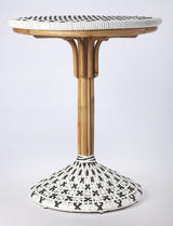 Butler Tenor White & Black Rattan Bistro Table