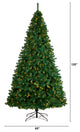 10' Northern Tip Faux Xmas Tree W/ 800 Clear LED Lights & 2200 Bendable Branches