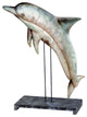 Metal Dolphin Sculpture on Stand