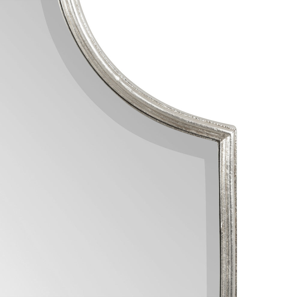 Caskill Framed Shield Wall Mirror, Silver 24x32