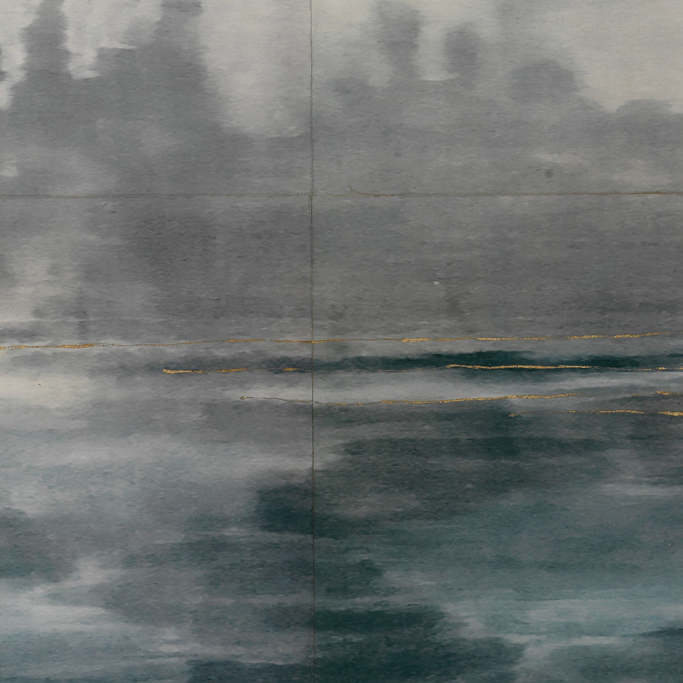 Cloudscape Wall Art, Navy and Slate Lacquer