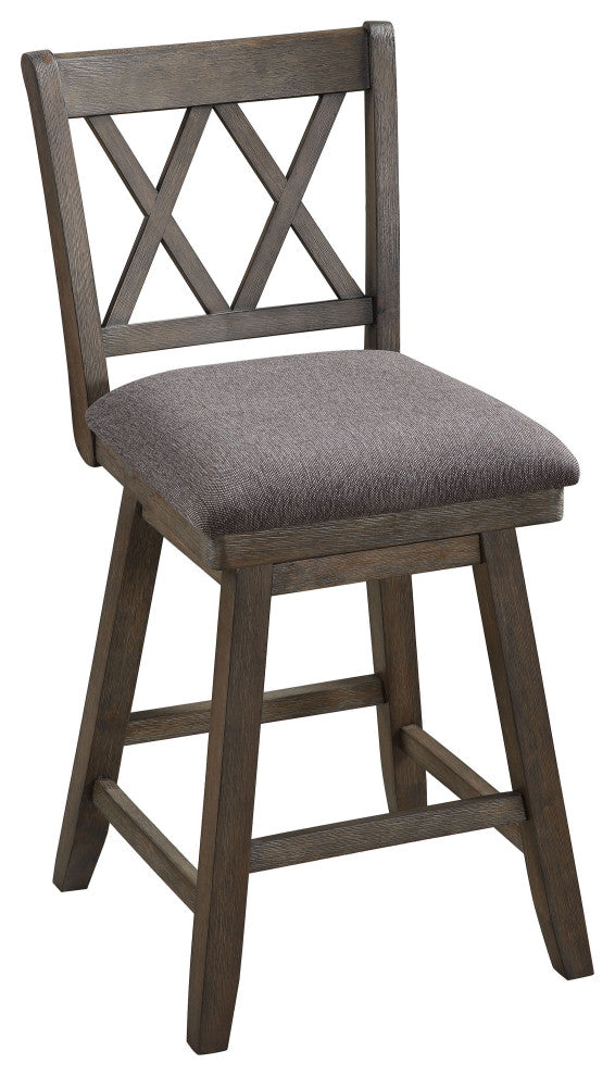 Brookline Walnut High Back Wood Bar Stool, 37.5 in.