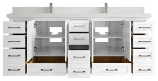 Boston 84 Double Sink Bath Vanity in White 2" White Quartz