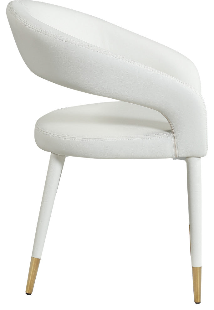 Destiny Dining Chair, White, Faux Leather