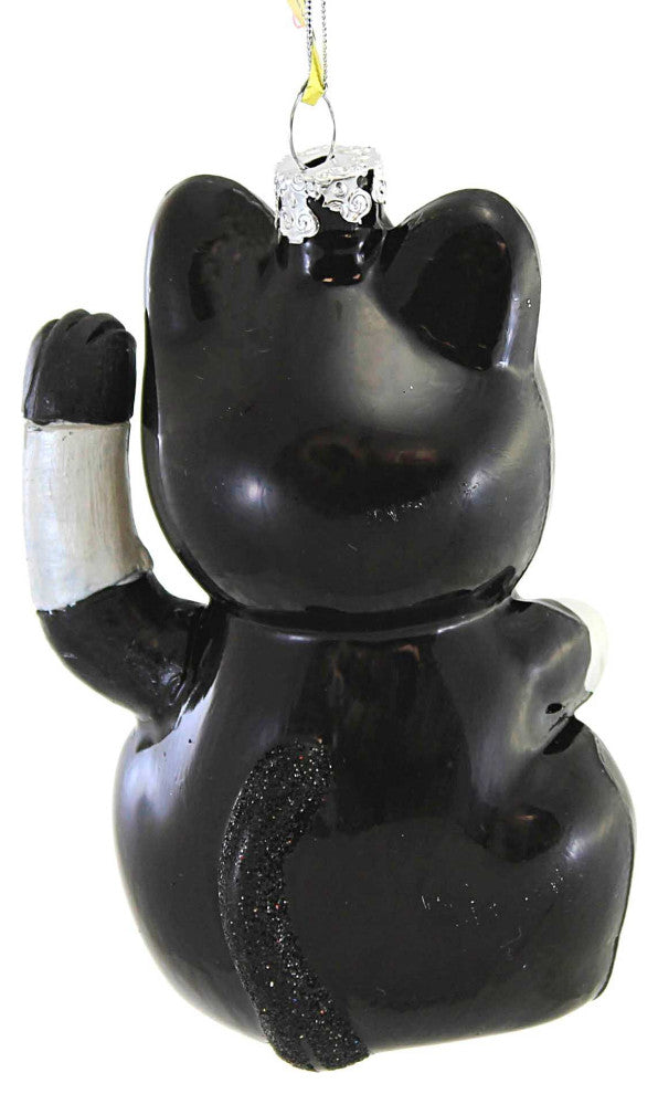 Holiday Rock Star Lucky Cat Ornament Band Waving Tongue Ban Go6604