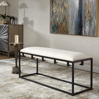 Uttermost Paradox Iron & Fabric bench
