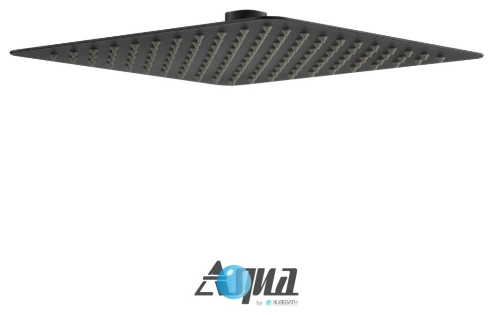Aqua Piazza Set, 8" Square Rain Shower, 4 Body Jets and Tub Filler, Matte Black