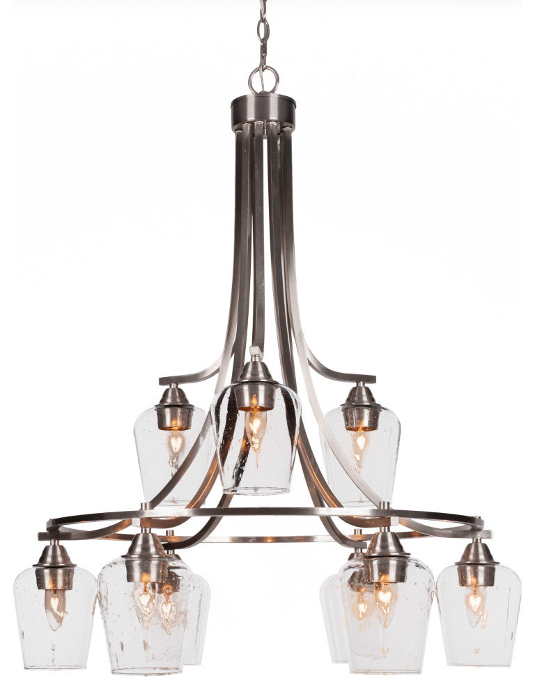 Paramount 9 Light Chandelier, Brushed Nickel Finish, Brushed Nickel