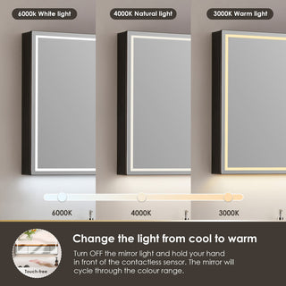 Hesili Frameless Surface-Mount LED Lighted Bathroom Medicine Cabinet, 20"