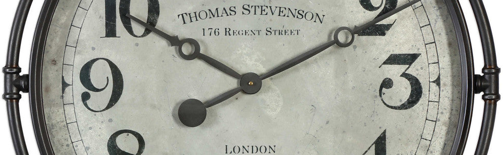 Uttermost 06449 Nakul 30" Round Vintage "Regent Street" London - Smoke Gray