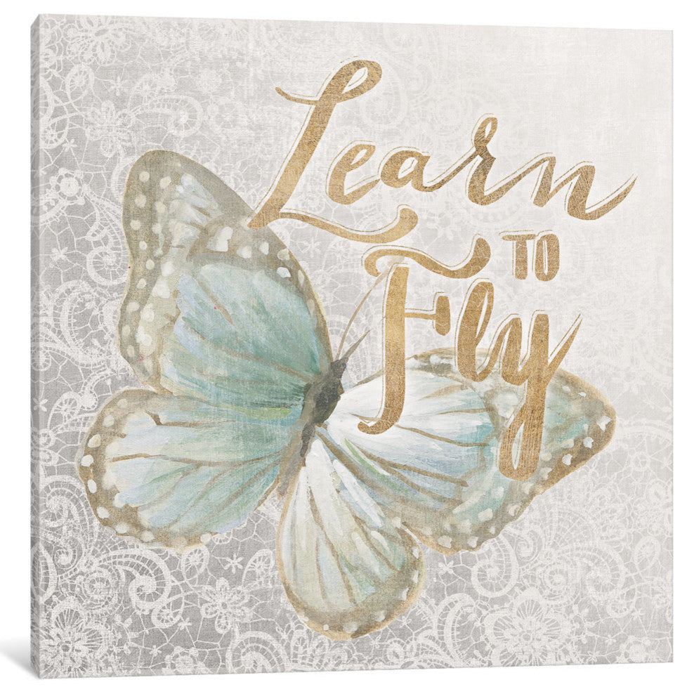 "Textile Floral Butterfly I" by All That Glitters, 12x12x1.5