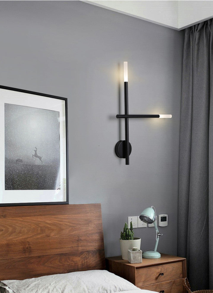 Manises | Modern Minimalist LED Wall Lamp, Black, 2 Heads, Warm Light