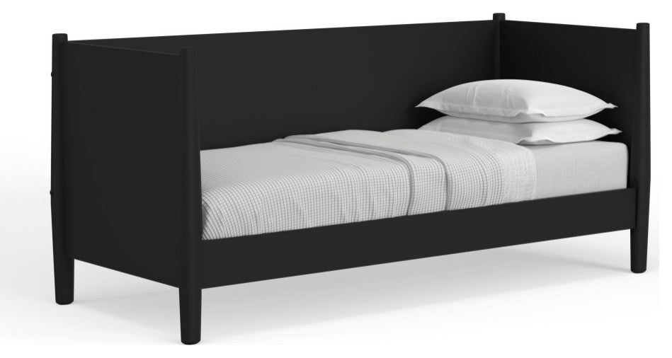 Flynn Mid Century Modern Twin Size Day Bed, Black
