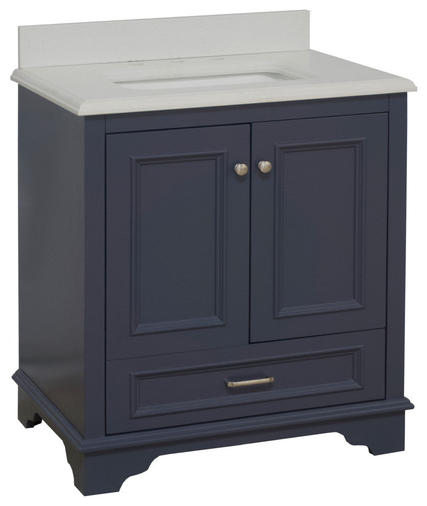 Nantucket 30" Bathroom Vanity, Marine Gray, Quartz