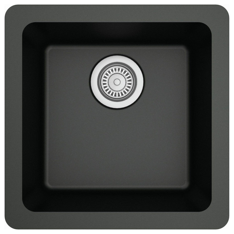 Karran USA QU-690 Quartz QU 16-5/8" Undermount Single Basin - Black