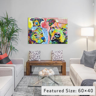 "Thoughtful Pit Bull This Years II" by Dean Russo, 40x26x1.5"