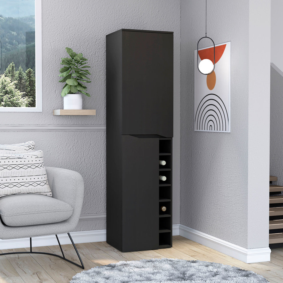 DEPOT E-SHOP Haora Bar Cabinet, Black