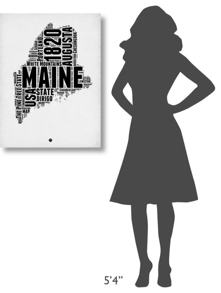 "Maine Word Cloud 2" Fine Art Print