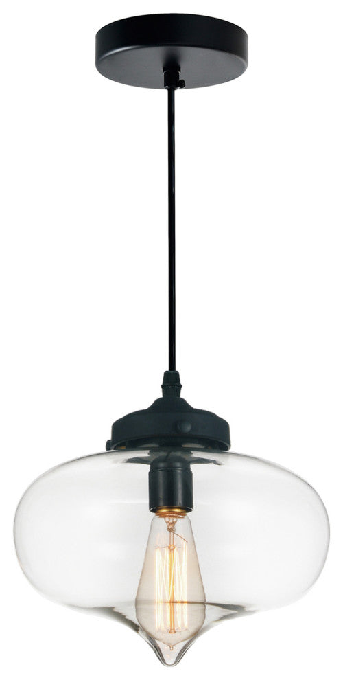 Glass 1 Light Down Mini Pendant With Clear Finish