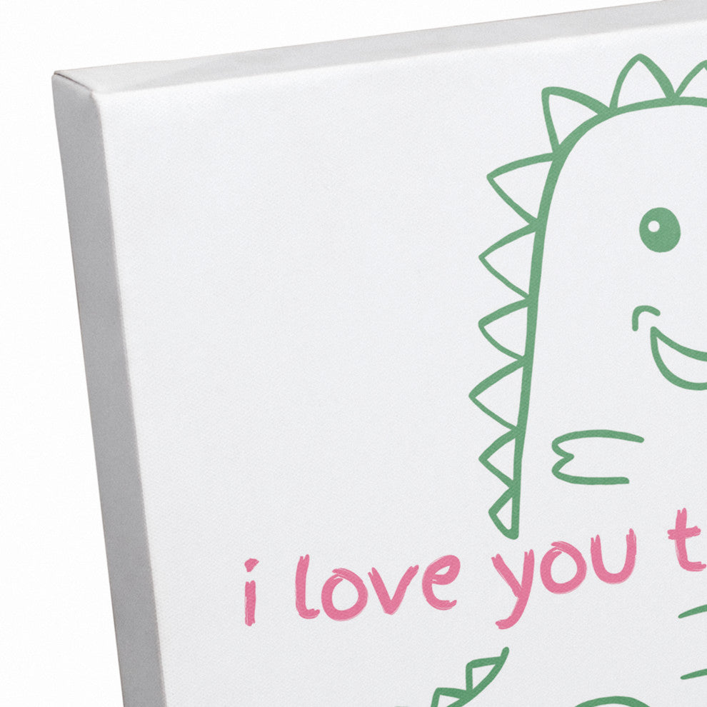 Love You This Much Dino 8x10 Canvas Wall Art