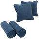 Double-Corded Solid Microsuede Throw Pillows With Inserts, Set of 4, Indigo