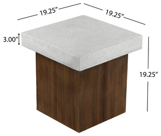 Morgan Outdoor Square MGO Side Table, Wood Frame, Antique White