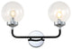 Caleb 1-Light Brass Wall Sconce, Chrome / Black, 2 - Light(s)
