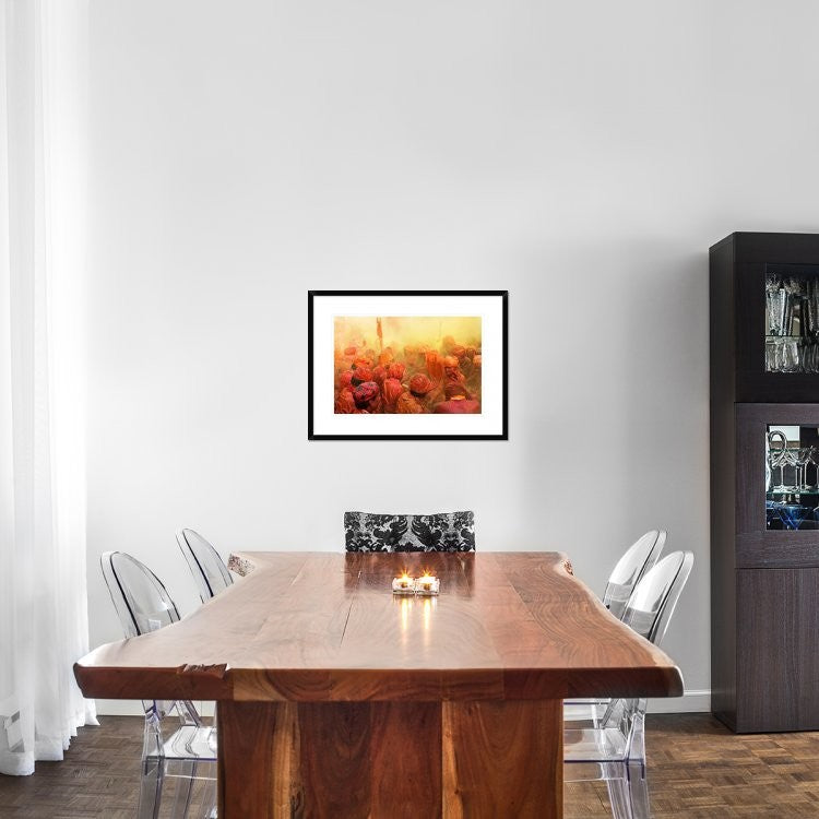 "Lathmar Holi" Framed Digital Print by Francesco Vaninetti, 30x22"