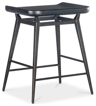 Retreat Wood and Metal Stool in Black Sand by Hooker Furniture