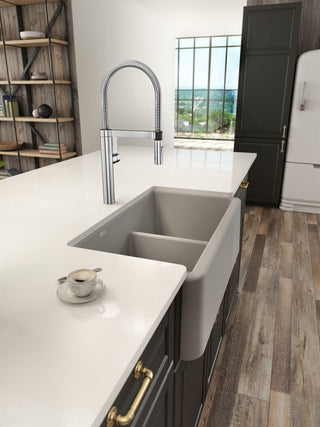 Blanco 402322 Ikon 33" Farmhouse Double Basin SILGRANIT Kitchen - Anthracite