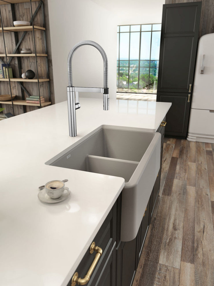 Blanco 402322 Ikon 33" Farmhouse Double Basin SILGRANIT Kitchen - Anthracite