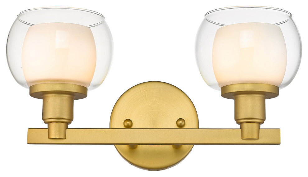 Innovations 330-2W-SG-CLW Cairo 2 Light 15" Vanity Light, Satin Gold